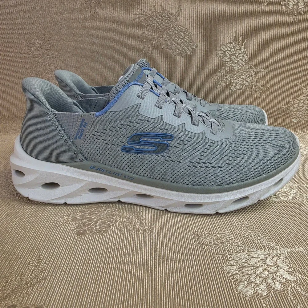 Skechers Hands Free Slip-ins Glide-Lite 2.0 Grey Blue Sneakers 179341 Womens 8